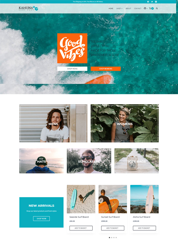 Surf Shop WordPress Template