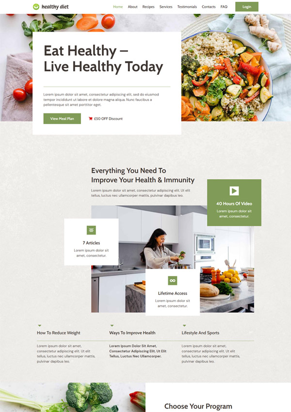 Nutrition Web Design