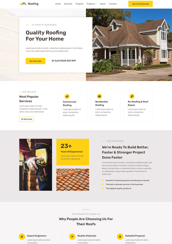 Roofing Contractor Web Design